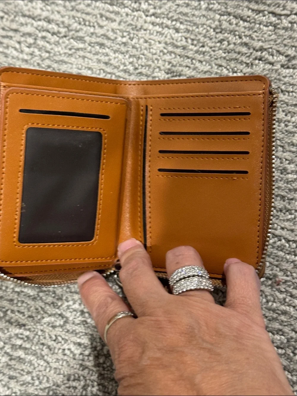 Brown Leather Zip Wallet for Men